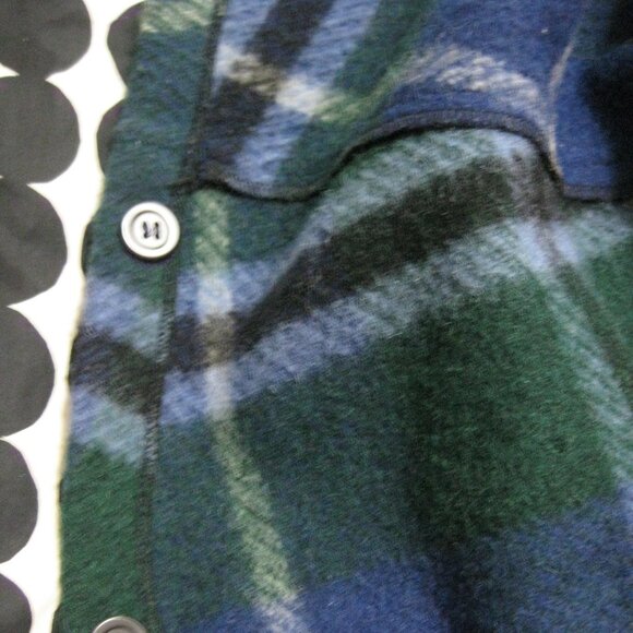 Vintage Woman's Jimmy Hourihan Blue Green Plaid Wool Cape Made in Ireland - Picture 8 of 11